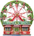 Watercolor Amusement Park Clipart Circus Carnival Attraction park Christmas Theme Vacation Kids Nursery Royalty Free Stock Photo