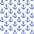 Watercolor anchor pattern Royalty Free Stock Photo