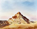 Watercolor of Ancient pyramid home house
