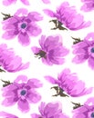 Watercolor antique hand painted flowers seamless wallpaper