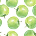 Watercolor apples, Seamless pattern 1 Royalty Free Stock Photo