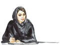 Watercolor arabian business woman