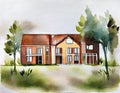 Watercolor of Architekt baut Modell Royalty Free Stock Photo