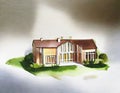 Watercolor of Architekt baut Modell Royalty Free Stock Photo