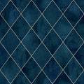 Argyle geometric abstract watercolor seamless pattern texture Royalty Free Stock Photo