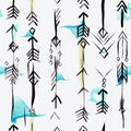 Watercolor arrows seamless pattern