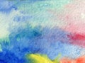 Watercolor art abstract background beautiful sky air sunrise modern textured wet wash blurred fantasy Royalty Free Stock Photo