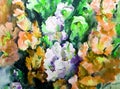Watercolor abstract background floral pattern flowers garden bright blurred textured decoration hand beautiful wallpaper Royalty Free Stock Photo