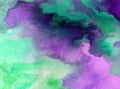 Watercolor art abstract background fresh beautiful sky clouds air day textured wet wash blurred fantasy Royalty Free Stock Photo