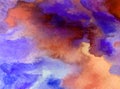 Watercolor art abstract background fresh beautiful sky clouds air day textured wet wash blurred fantasy Royalty Free Stock Photo