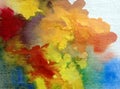 Watercolor art background abstract autumn colorful textured