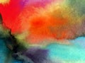 Watercolor art background abstract colorful blurred sky sunset Royalty Free Stock Photo