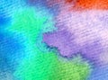 Watercolor art background abstract colorful textured creative blot overflow stains sky clouds sunrise Royalty Free Stock Photo