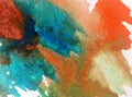 Watercolor art background abstract colorful textured wet wash blurred overflow blots Royalty Free Stock Photo