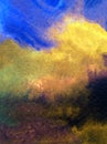 Watercolor art background abstract sky clouds storm colorful textured wet wash blurred overflow blots