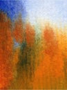Watercolor art background abstract sky forest autumn wet wash blurred fantasy Royalty Free Stock Photo