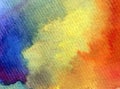 Watercolor art background abstract sky rainbow happy colorful blue indigo violet textured Royalty Free Stock Photo