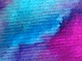 Watercolor art background abstract splash blue violet sky water colorful textured wet wash blurred Royalty Free Stock Photo