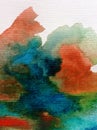 Watercolor art background abstract storm sky clouds textured wet wash blurred dye Royalty Free Stock Photo