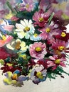 Watercolor art background colorful flower bouquet Royalty Free Stock Photo