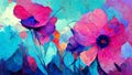 Watercolor art background. Digital generated wallpaper design with flowers