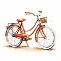 Vintage Bike Watercolor Illustration With Distinctive Character Design