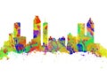 Watercolor art skyline of Atlanta Georgia USA Royalty Free Stock Photo