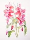 Watercolor Art of Telopea Speciosissima on White Backdrop AI Generated