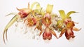 Watercolor Artwork of Bulbophyllum Medusae on White Background AI Generated Royalty Free Stock Photo