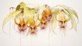 Watercolor Artwork of Bulbophyllum Medusae on White Background AI Generated