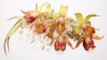 Watercolor Artwork of Bulbophyllum Medusae on White Background AI Generated