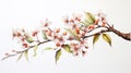 Watercolor Artwork of Quillaja Saponaria on White Background AI Generated