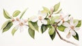 Watercolor Artwork of Quillaja Saponaria on White Background AI Generated