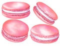 watercolor assorted macaroons, macarons mix clipart, dessert illustration