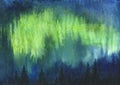 Watercolor aurora polaris