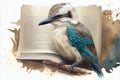 Watercolor of an Australian Kookaburra sitting on a branch Royalty Free Stock Photo