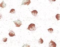 Watercolor autumm leaf pattern grunge background Royalty Free Stock Photo