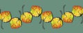 Watercolor autumn aspen leaves
