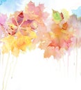 Watercolor autumn background.