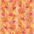 Watercolor Autumn Fall Seamless Pattern. Leaf Pattern. Botanical illustration. October print. Design for tile Royalty Free Stock Photo