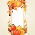 Watercolor autumn frame for postcards, congratulations