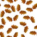 Isolated watercolor autumn leaves seamless pattern on white background Royalty Free Stock Photo