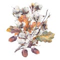 Watercolor autumn vintage bouquet Royalty Free Stock Photo