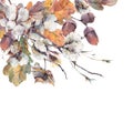 Watercolor autumn vintage bouquet