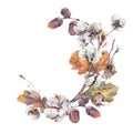 Watercolor autumn vintage bouquet