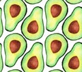 Watercolor avocado pattern