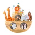 Watercolor baby Noah s Ark Royalty Free Stock Photo