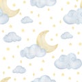 Watercolor baby patterns, decorative elements