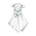 Watercolor baby towel clipart illustration Royalty Free Stock Photo