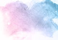 Blue and pink flower hand drawn watercolor background, raster illustration Royalty Free Stock Photo